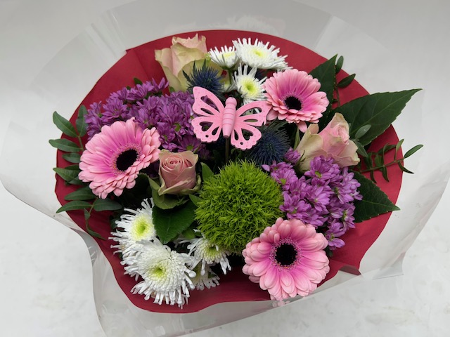 Срезанные цветы оптом Bouquet biedermeier pink от 2шт из Голландии с доставкой по России