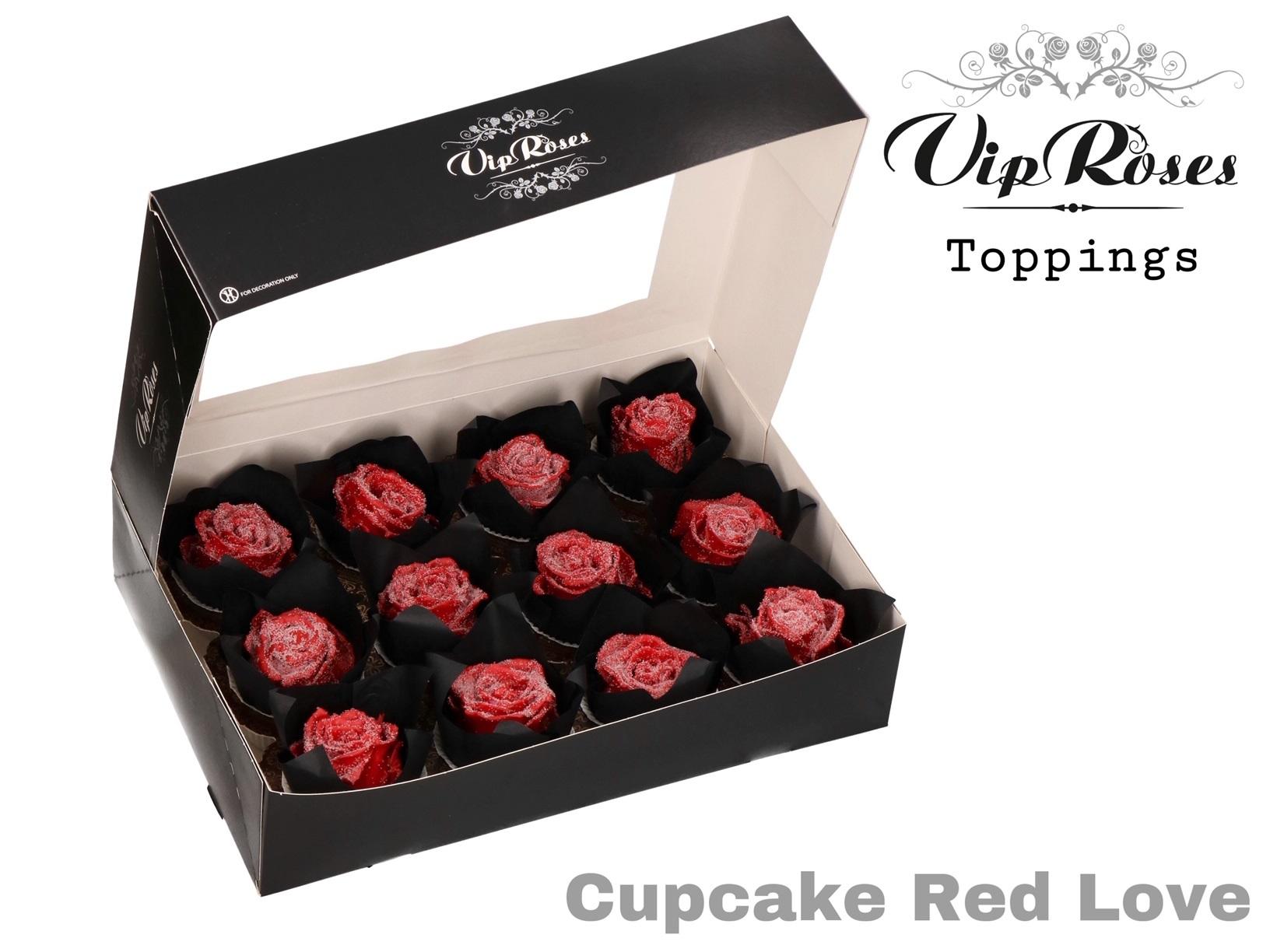 Срезанные цветы оптом Rosa large paint cupcake red love (R379) от 12шт из Голландии с доставкой по России