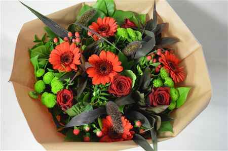 Срезанные цветы оптом Bouquet round red от 1шт из Голландии с доставкой по России