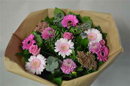 Срезанные цветы оптом Bouquet round pink от 1шт из Голландии с доставкой по России