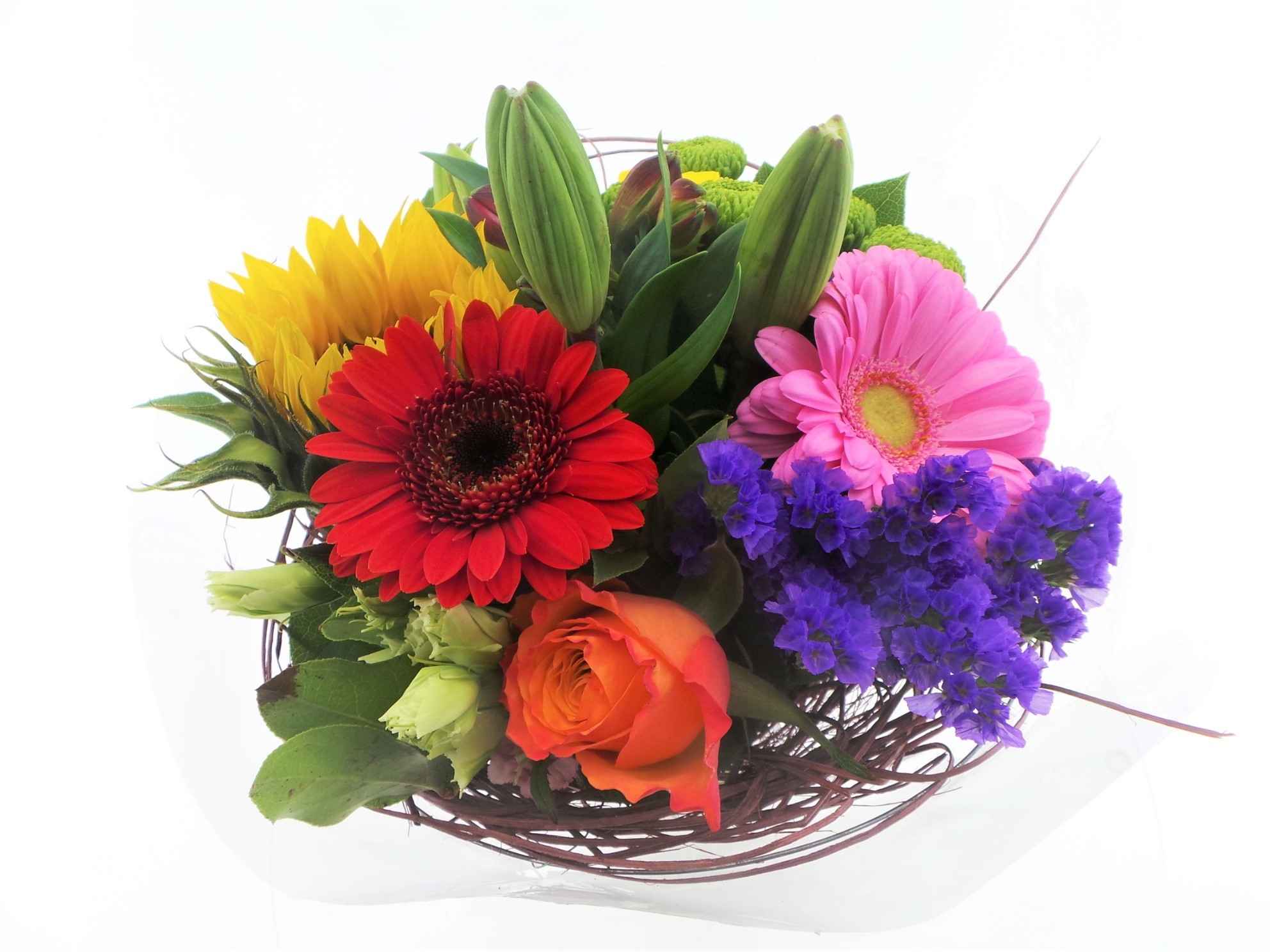 Срезанные цветы оптом Bouquet sisal medium mixed от 1шт из Голландии с доставкой по России
