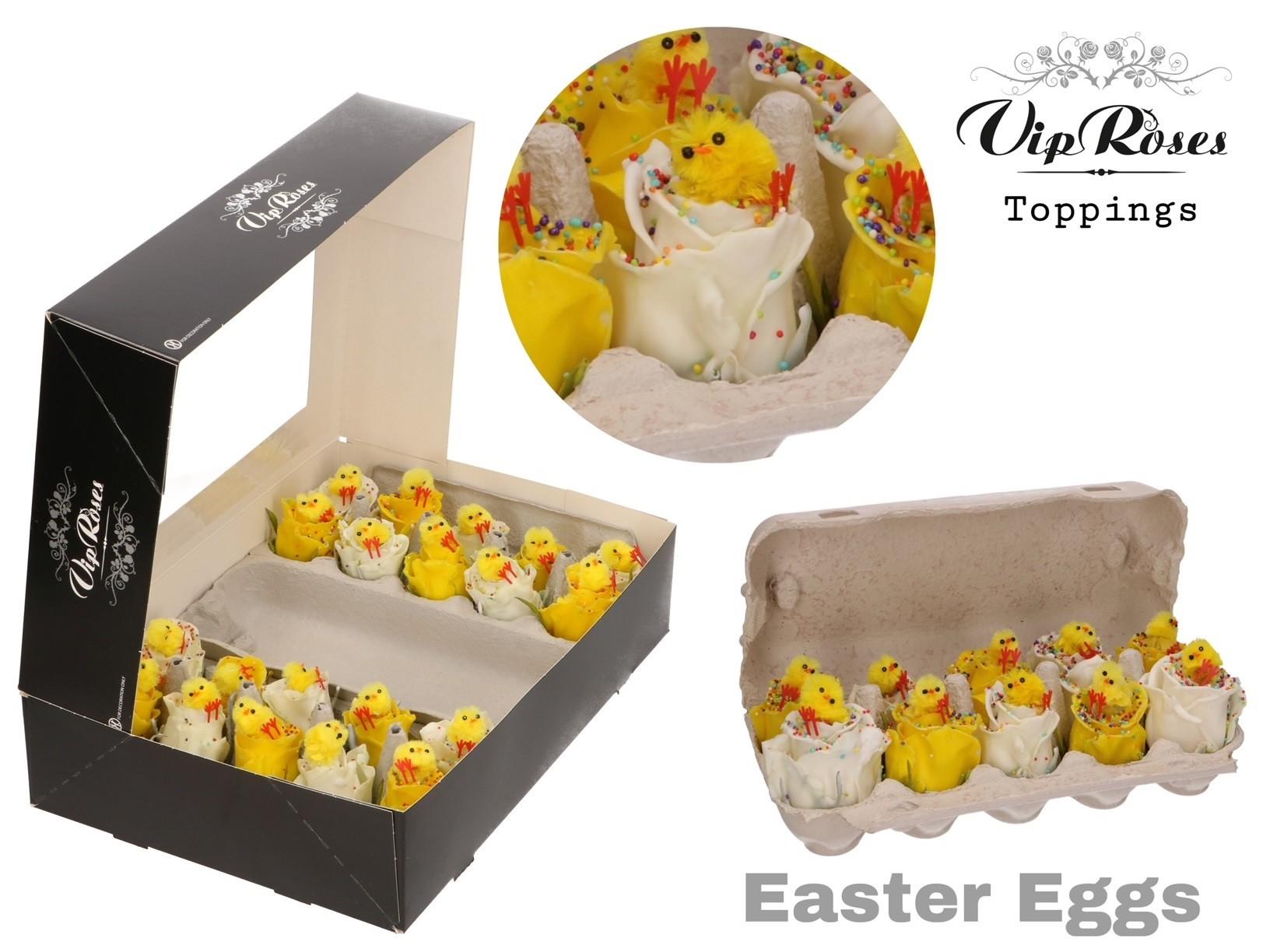 Срезанные цветы оптом Rosa large paint choco easter eggs от 20шт из Голландии с доставкой по России