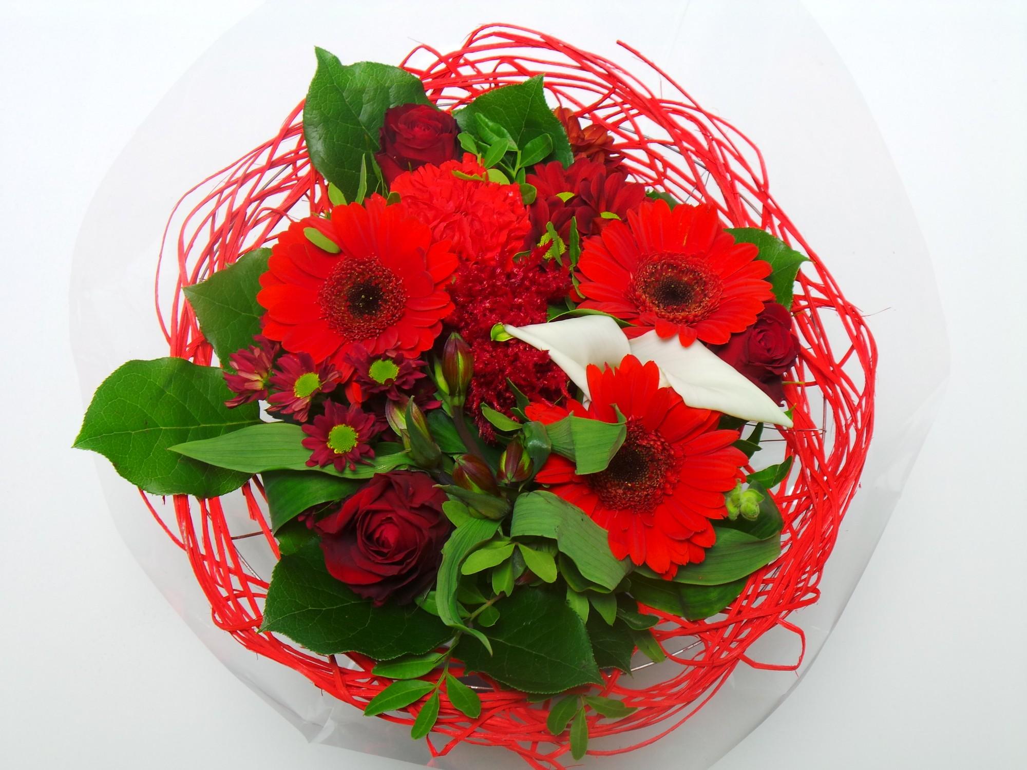 Срезанные цветы оптом Bouquet sisal red large от 1шт из Голландии с доставкой по России