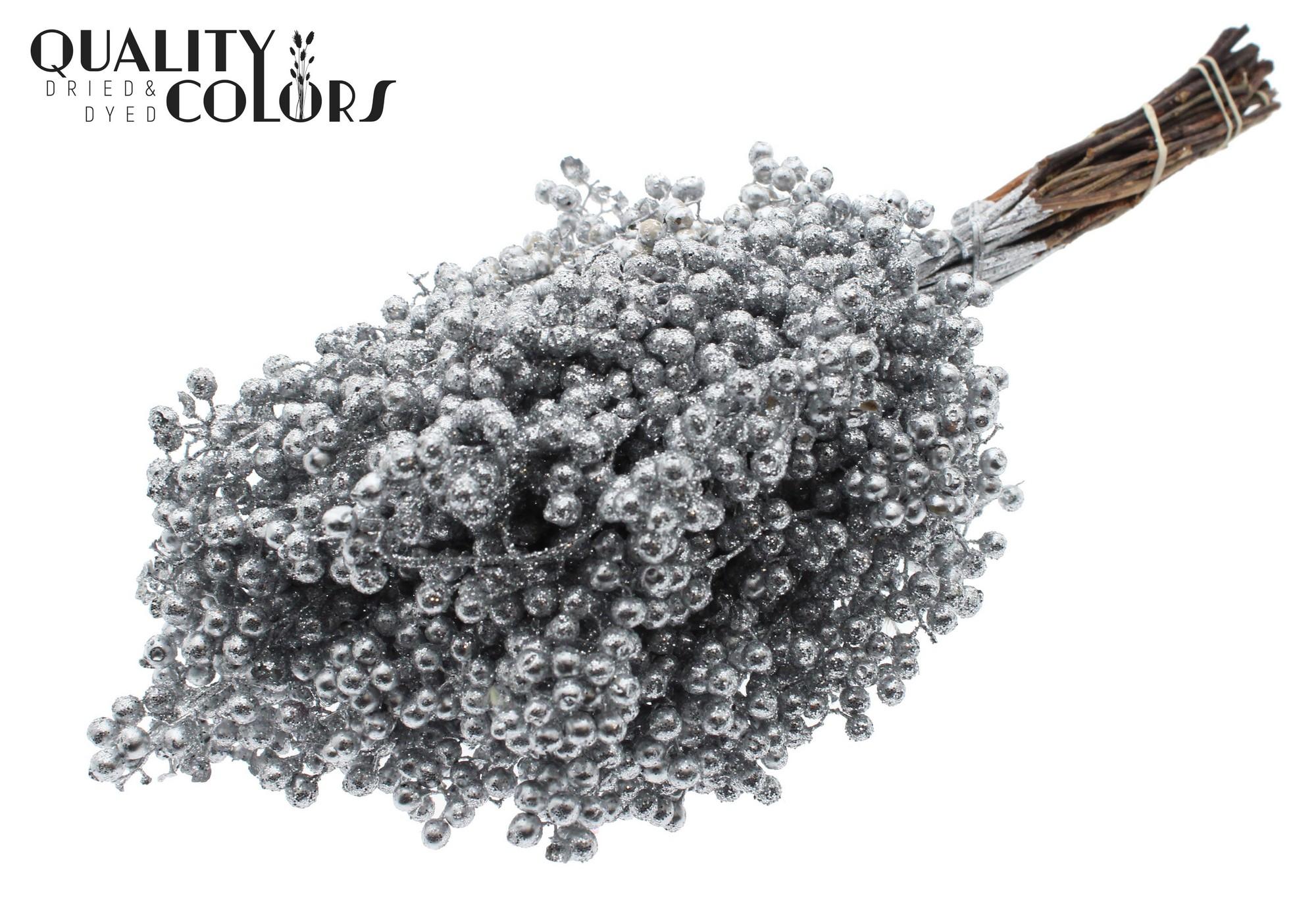 Срезанные цветы оптом Pepperberries per bunch in poly Silver + Glitter от 5шт из Голландии с доставкой по России