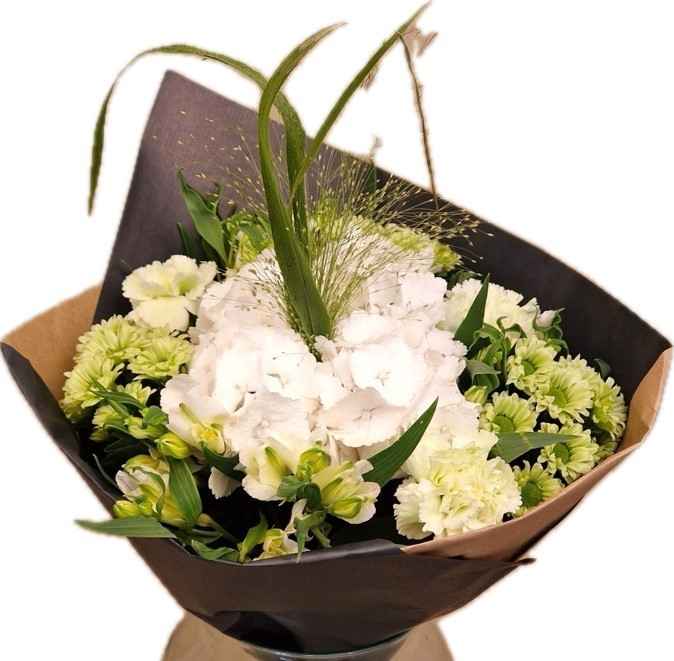 Срезанные цветы оптом Bouquet hydrangea happy white от 2шт из Голландии с доставкой по России
