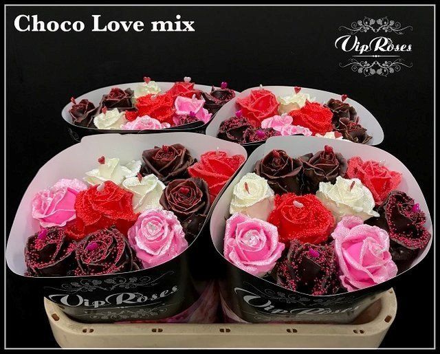 Срезанные цветы оптом Rosa la paint choco love mix от 20шт из Голландии с доставкой по России