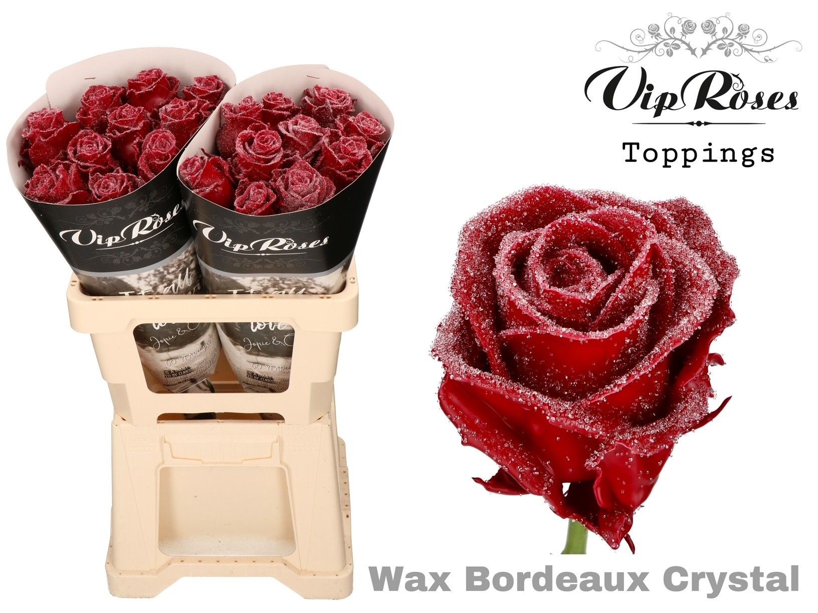 Срезанные цветы оптом Rosa la wax bordeaux crystal от 20шт из Голландии с доставкой по России