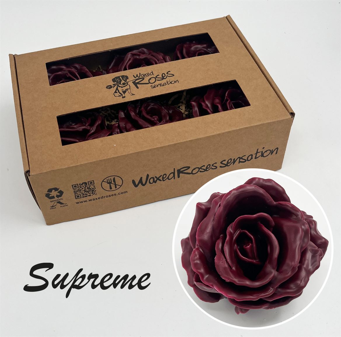 Срезанные цветы оптом Rosa large silk wax bordeaux от 6шт из Голландии с доставкой по России