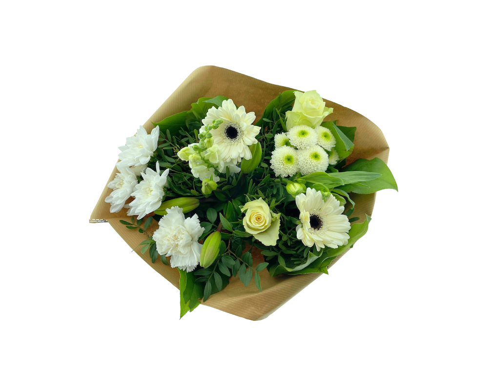 Срезанные цветы оптом Bouquet biedermeier kim medium white от 2шт из Голландии с доставкой по России