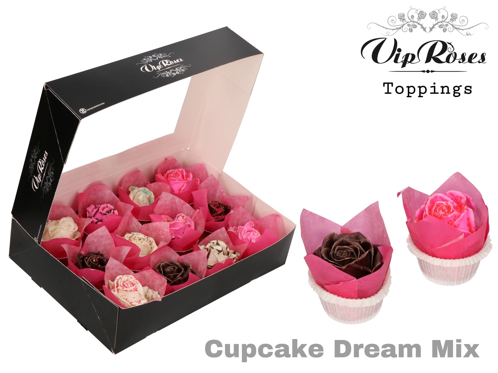 Срезанные цветы оптом Rosa large paint cupcake roses (R366) от 12шт из Голландии с доставкой по России