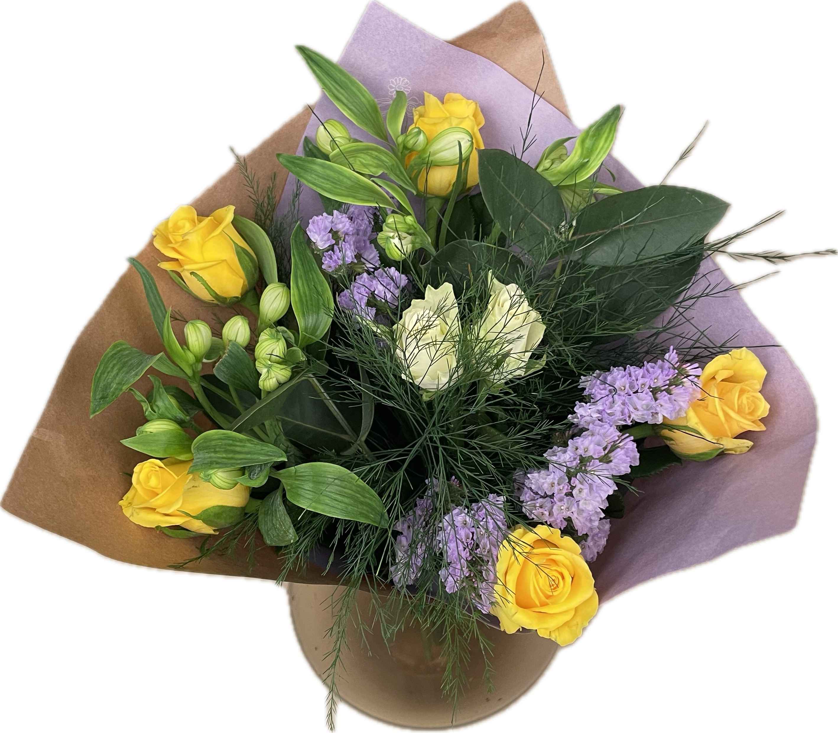 Срезанные цветы оптом Bouquet roses - m - yellow-pastel от 3шт из Голландии с доставкой по России