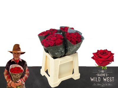 Срезанные цветы оптом Rosa la red naomi! Wild West от 40шт из Голландии с доставкой по России