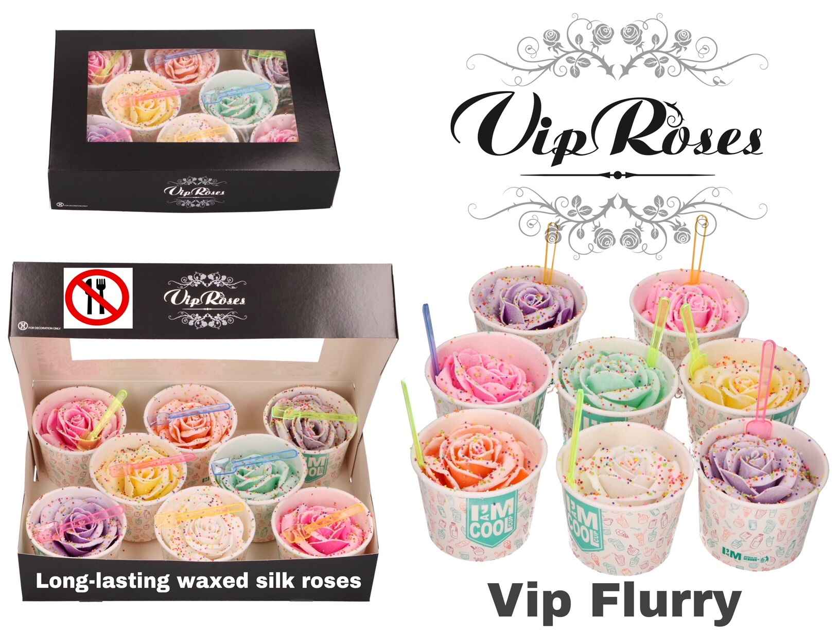 Срезанные цветы оптом Rosa la paint vip flurry от 8шт из Голландии с доставкой по России