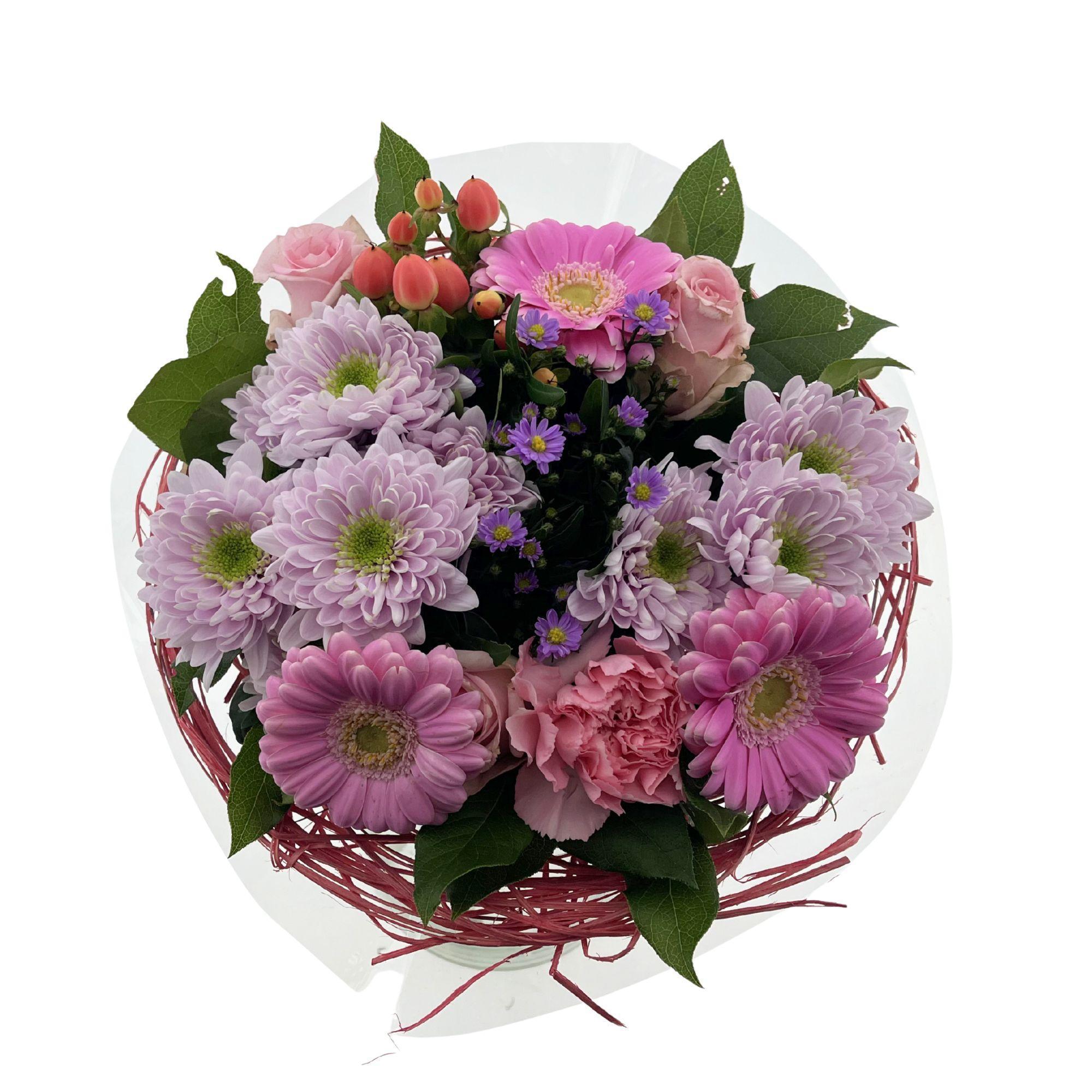 Срезанные цветы оптом Bouquet sisal pink large от 1шт из Голландии с доставкой по России