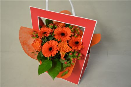 Срезанные цветы оптом Bouquet bag orange от 4шт из Голландии с доставкой по России