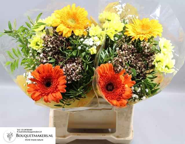 Срезанные цветы оптом Bouquet orange yellow от 2шт из Голландии с доставкой по России