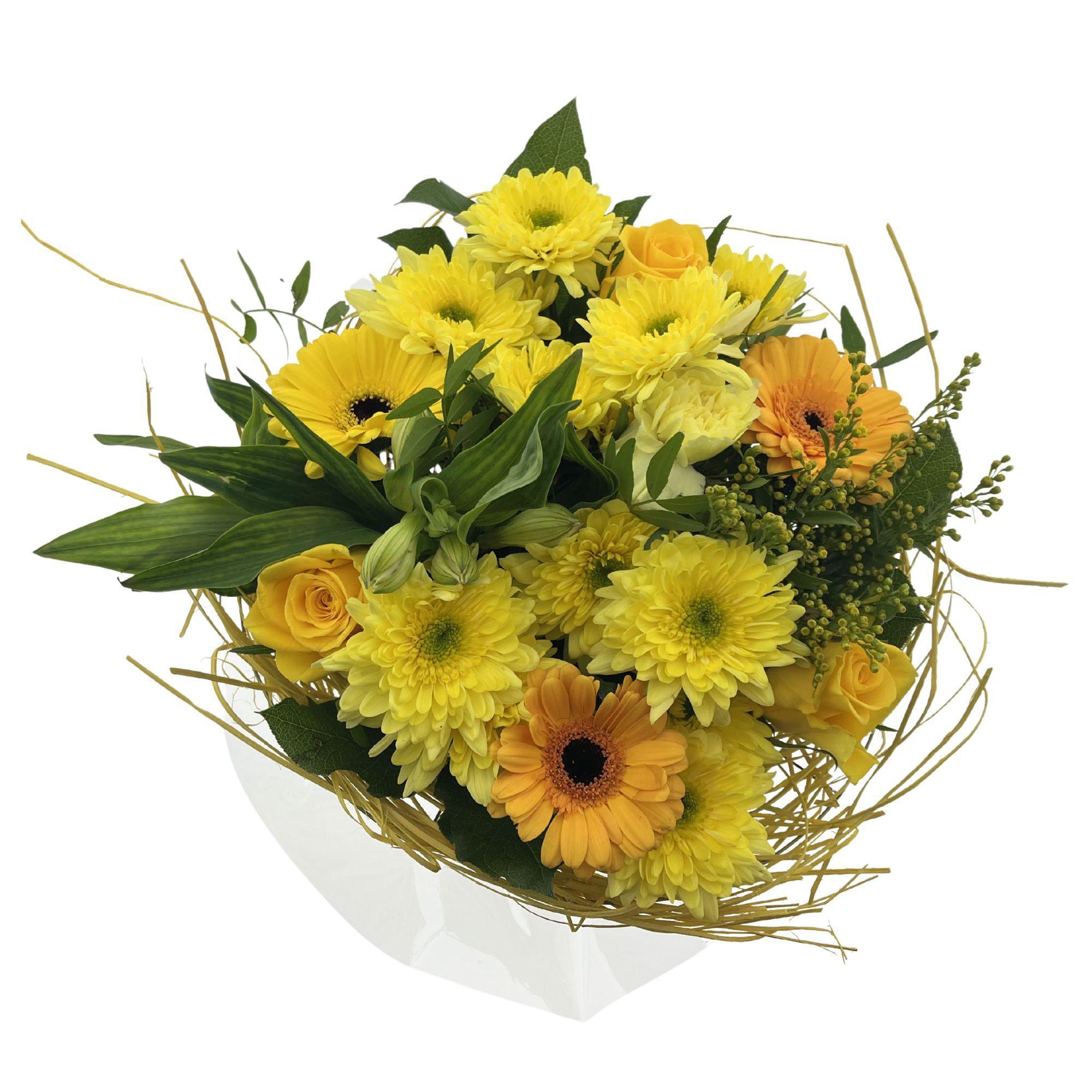 Срезанные цветы оптом Bouquet sisal yellow large от 1шт из Голландии с доставкой по России