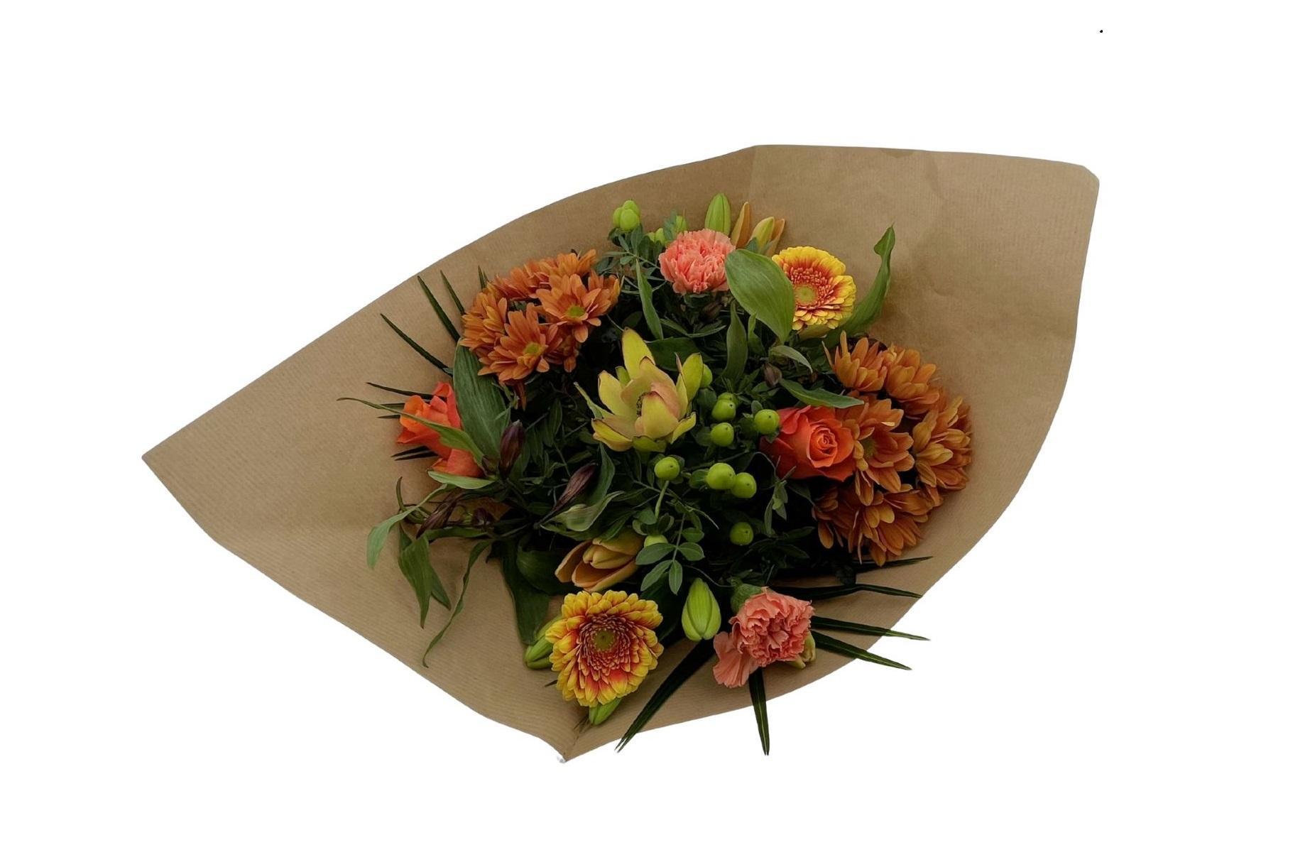 Срезанные цветы оптом Bouquet biedermeier orange large от 2шт из Голландии с доставкой по России