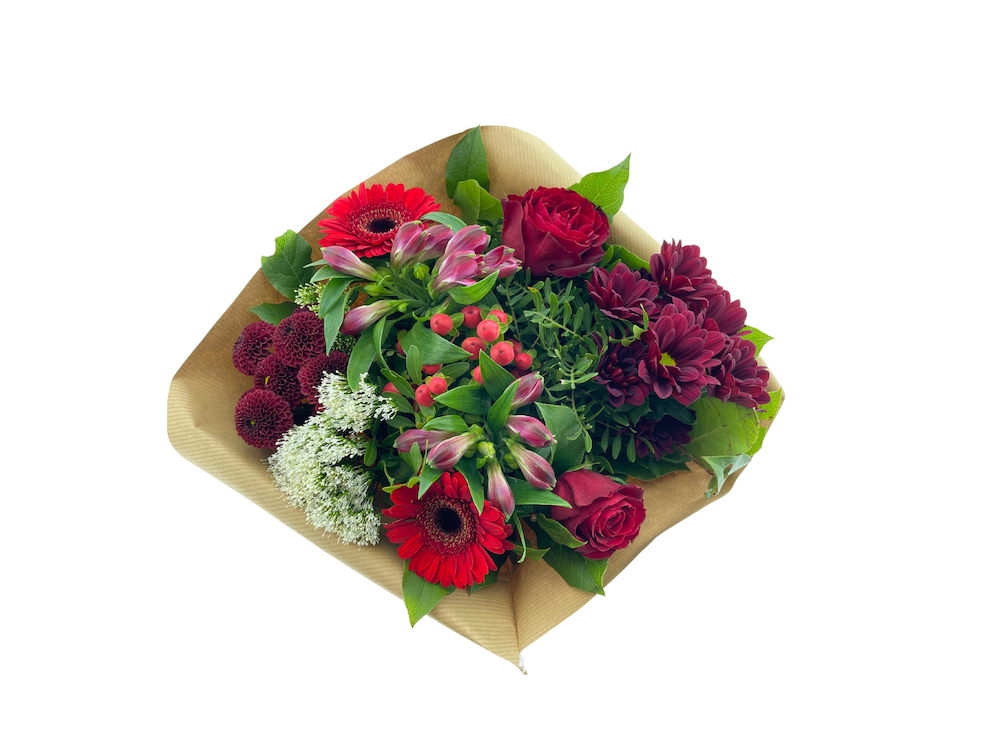 Срезанные цветы оптом Bouquet biedermeier kim medium red от 2шт из Голландии с доставкой по России