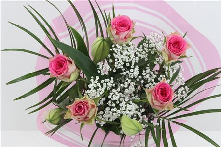 Срезанные цветы оптом Bouquet joly pink от 8шт из Голландии с доставкой по России