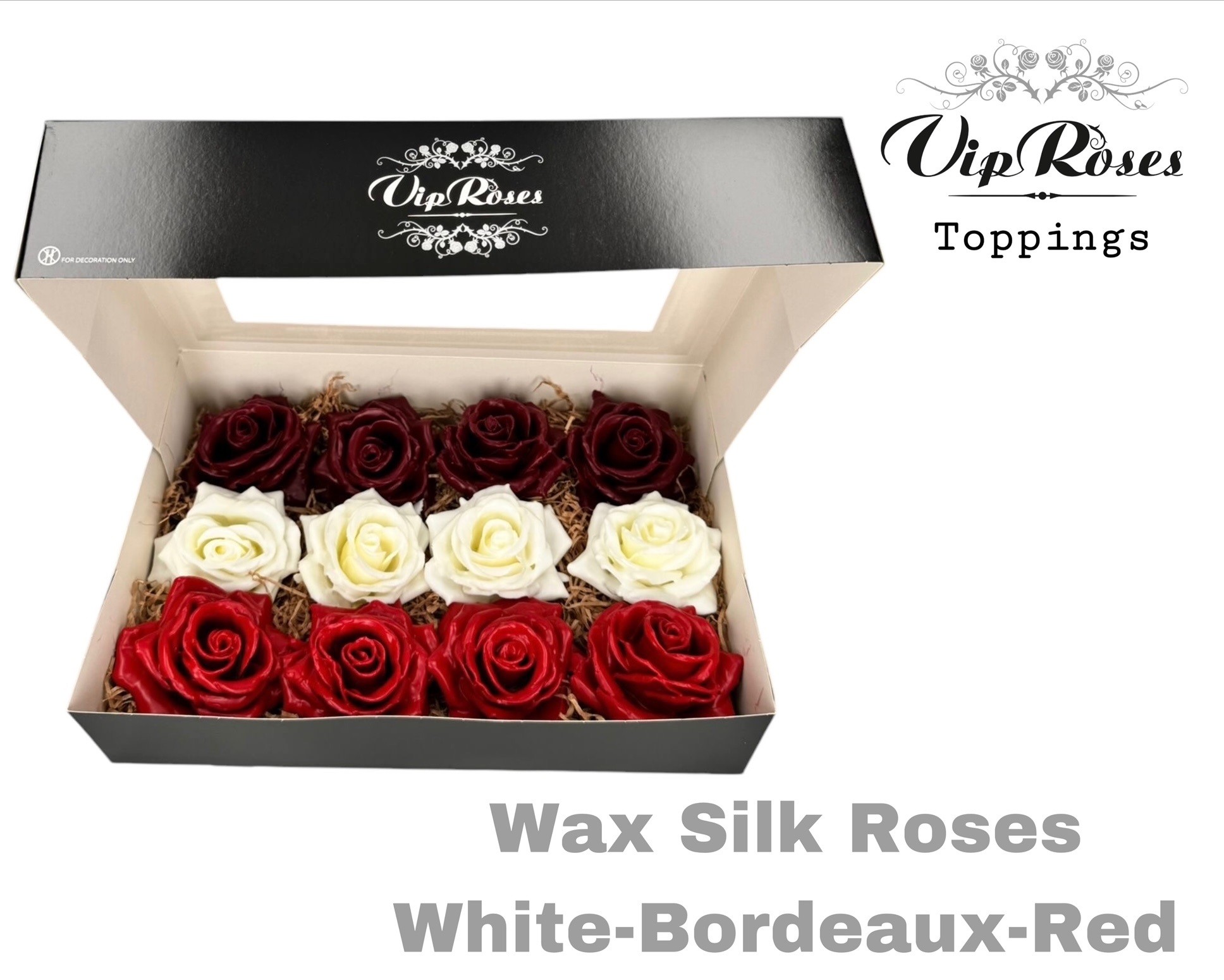 Срезанные цветы оптом Rosa large silk wax mix red white bordeaux от 12шт из Голландии с доставкой по России